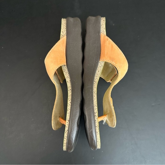 SAS Tripad Sanibel Leather Slip On Flip Flop Thong Sandal Womens Orange 8M - Picture 8 of 10